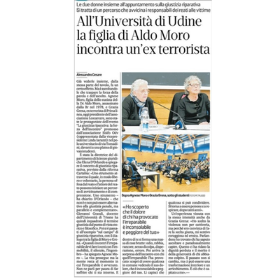 All'Università di Udine la figlia di Aldo Moro incontra un ex terrorista